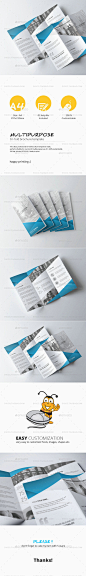 Tri-Fold Brochure - Multipurpose2企业三折页模板素材国外-淘宝网