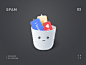SPAM macosx sad emoji voice message instagram trash can spam face illustration illustrator icon a day icon
