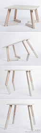 拥有两种不同高度的桌子Bambi Table。挪威Caroline Olsson工作室作品。 via: http://t.cn/aNkrHV