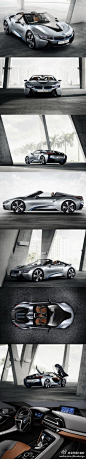 全球頂尖設計：#性感的BMW i8 Spyder概念车#近日，宝马官方放出了最新的i8 Spyder概念车型的展示图片，BMW i8 Spyder是宝马i8（《碟中谍4》中汤姆·克鲁斯的超酷座驾》）的敞篷版，它除了在外观方面有些改动之外其它大部分均与i8相同，但是不得不承认i8 Spyder的造型看上去更加紧凑和现代。