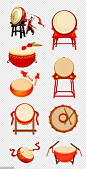 源文件-新年 中国鼓 红色鼓 传统鼓 中式 PNG免扣设计素材