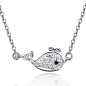 A Cute Little Dolphin CZ Inlaid 925 Sterling Silver All-match Women's Necklace