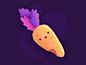 Carrot! bunny rabbits carrots vegetables eat bite smiling happy character face emoji carrot procreate illustration icon