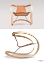 Katie Walker家具作品，The Ribbon Rocking Chair（丝带摇椅），曲线很漂亮。