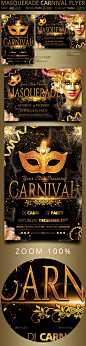 Masquerade Carnival Party Flyer — Photoshop PSD #mardi gras flyer #mardi • Available here → https://graphicriver.net/item/masquerade-carnival-party-flyer/13692830?ref=pxcr