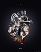 金属 机械 心脏  Black Glossy Heart : Project for my shop. Soon in stock - https://www.buyourobot.com/downloads/category/robotic-organs/robotic-heart/