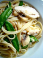 Family Feedbag: Spaghetti with chicken in white wine parmesan sauce