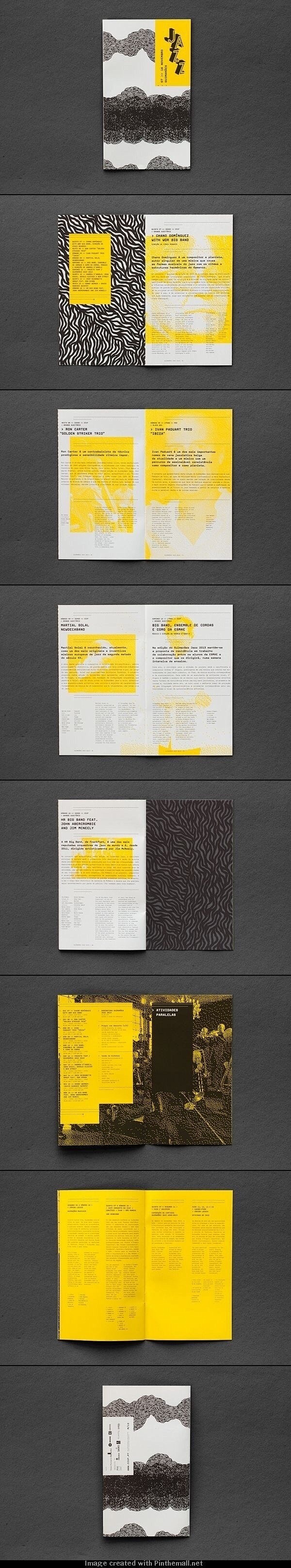 一组黄黑配色画册版式设计参考，视觉感超强...