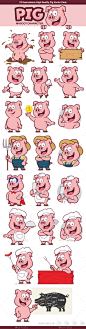 Pig Mascot #Character - Animals Characters Download here: https://graphicriver.net/item/pig-mascot-character/19620304?ref=alena994