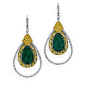 Emerald Cabochon and Yellow Diamond Earrings | My person decor | Pinterest