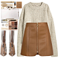 A fashion look from November 2016 featuring white sweater, short mini skirts and ankle boots. Browse and shop related looks.