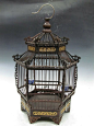 chinese bird cages | Details about Chinese Redwood Engraving Six square Bird Cage: 