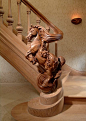 WOW - wood horse stairwell sculpture!: 