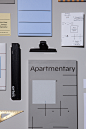 Apartmentary : Building an integrated identity system by renewing the CI of the total living interior brand ‘Apartmentary’, and re-establishing the BI of the remodeling services (FIVE, BATH, KITCHEN). 