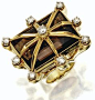 18k gold, smokey quartz, and diamond ring by Tony Duquette. Via Sotheby’s.