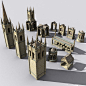 3d model kits gothic cityscapes