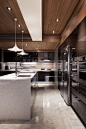 198㎡大户型现代简约风格开放式厨房吊顶装修效果图