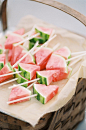 Watermelon slices to-go | Fruits and vegetables | Pinterest