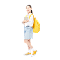 小孩 学生 背书包上学的小女孩
