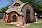 Earthbag home with grass roof