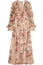 Zimmermann - Aerial ruffled floral-print silk-georgette dress : Multicolored silk-georgette Concealed hook and zip fastening at back 100% silk; lining: 100% polyester Dry clean