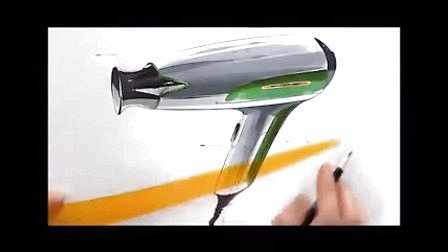 如何用马克笔绘制吹风机手绘图视频教程-视...