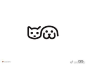 猫狗黑白剪影logo设计#灵感资料库# ​​​​