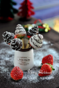 圣诞巧克力草莓棒棒糖的做法