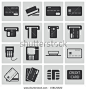 Vector black  credit cart  icons set - stock vector