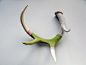 EXTRA LARGE - Green, Ivory, Violet & Gold Pattern Painted Antler