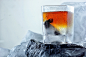 Whiskey on iceberg.Creative advertisng whiskey in arcti : Ice and whiskey