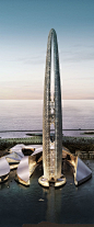 Lulu Island Tower, Abu Dhabi, UAE designed by Skidmore, Owings & Merrill (SOM) Architects :: 75 floors, height 400m :: vision: