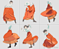 日本画师海岛千本，关于裙摆服饰的画法（年... 来自学画画上轻微课 - 微博