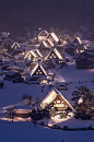 雪的白川乡历史村落，日本岐阜