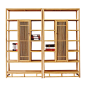新中式博古架老榆木茶叶柜置物架展示架原创实木书柜组合颜色定做-淘宝网