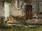 Tibor Nagy 油画风景作品 - 水彩学童 - 水彩后院