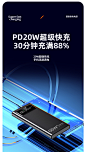 66W超级快充充电宝20000毫安超大容量超薄便携PD20W双向快充移动电源适用于华为苹果OPPO小米vivo安卓手机-tmall.com天猫