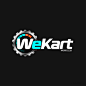 WeKart卡丁车俱乐部logo : WeKart，室内新能源卡丁车场。字体为定制无衬线字体，倾斜10°。主要设计元素采用齿轮和转速表，用以表现赛车精良的制造工艺和卓越的加速能力。主色调为青色+橙红色。青色代表新能源和高科技，橙红色体现竞技体育的激情与活力。