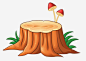 手绘黄色长蘑菇的老树根免抠素材 树木 设计图片 免费下载 页面网页 平面电商 创意素材 png素材