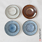 ZAKKA日本进口和风釉下彩分餐盘调味碟子创意圆盘子日式陶瓷餐具