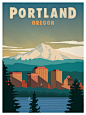 Portland Travel Poster : Portland joins my World Travel Poster Collection.