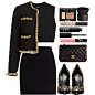 A fashion look from November 2014 featuring black top, black jacket and long skirts. Browse and shop related looks.