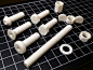 NUT JOB | Nut, Bolt, Washer and Threaded Rod Factory by mike_mattala : Generate your own nuts, bolts, washers and threaded rod by simply typing the required parameters into customizer.  Great for replacing metal equivalents in many applications such as th