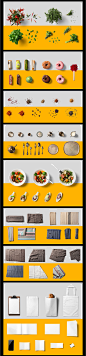 餐饮美食摄影PSD智能摆件分层VI展示效果图模板素材样机提案 植物 甜品 调料 餐馆