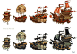 Ships Picture  (2d, cartoon, airships, fantasy, game art)