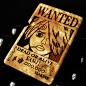 Japanese Wooden Wanted One Piece SanJi Zippo Lighter