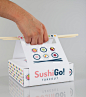 SushiGo! Takeout Packaging Design : SushiGo! is a packaging concept for an online based sushi delivery chain, akin to Foodler or Eat24. The packaging features two parts, the outer carrier and the inner box, which contains the food. The handles can be used