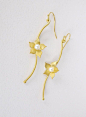 Gold dangle flower earrings with freashwater by kalypsosilver, $52.00