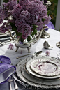TableScapes...Table Settings / toile china #purple #silver.. tablescape