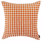 样板房现代简约中式美式北欧橙色千鸟格儿童几何方形沙发抱枕靠垫